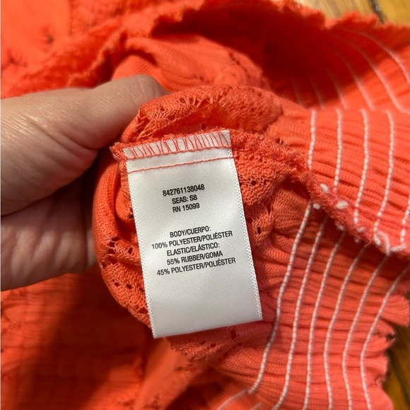 Simply Styled Orange Women's Off The Shoulder Stretch Knit Blouse L Colorful - Picture 10 of 10